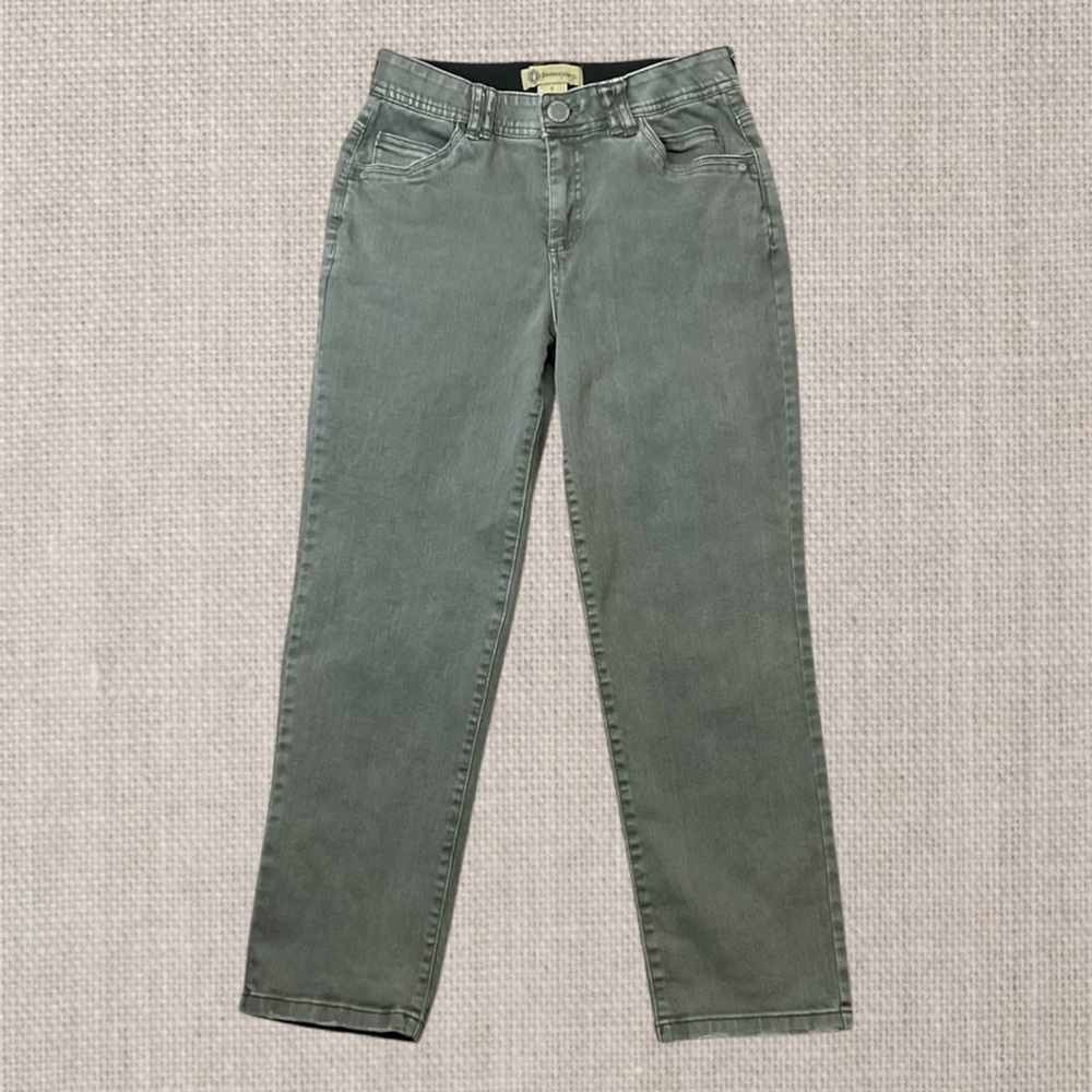Democracy Ab Technology Olive Green Jeans Womens Sz 6